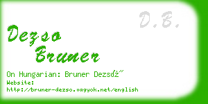 dezso bruner business card